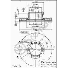 09.6969.10 BREMBO Тормозной диск