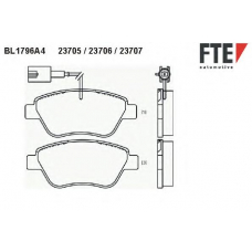 BL1796A4 FTE Комплект тормозных колодок, дисковый тормоз