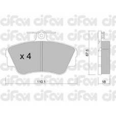 822-130-0 CIFAM Комплект тормозных колодок, дисковый тормоз