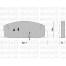 22-0302-1 METELLI Комплект тормозных колодок, дисковый тормоз