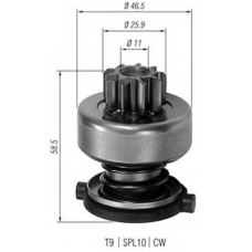 940113020200 MAGNETI MARELLI Ведущая шестерня, стартер