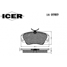 180989 ICER Комплект тормозных колодок, дисковый тормоз