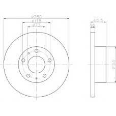 8DD 355 104-381 HELLA PAGID Тормозной диск