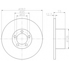 8DD 355 100-061 HELLA Тормозной диск