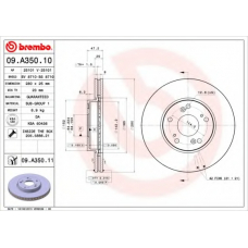 09.A350.11 BREMBO Тормозной диск