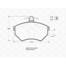 363702160273 MAGNETI MARELLI Комплект тормозных колодок, дисковый тормоз