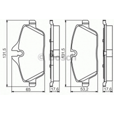 0 986 495 251 BOSCH Комплект тормозных колодок, дисковый тормоз