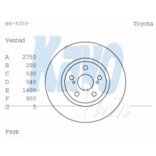 BR-9359 KAVO PARTS Тормозной диск