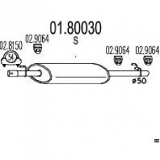 01.80030 MTS Средний глушитель выхлопных газов