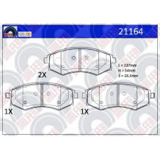 21164 GALFER Комплект тормозных колодок, дисковый тормоз