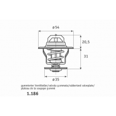 1.186.87 BEHR Термостат, охлаждающая жидкость