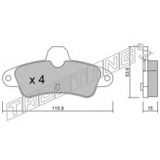 145.0 TRUSTING Комплект тормозных колодок, дисковый тормоз