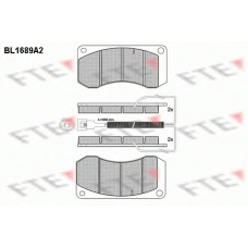 BL1689A2 FTE Комплект тормозных колодок, дисковый тормоз