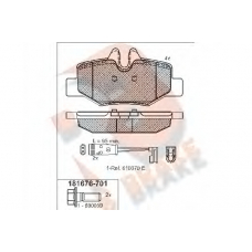 RB1676-701 R BRAKE Комплект тормозных колодок, дисковый тормоз