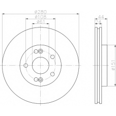 8DD 355 108-631 HELLA PAGID Тормозной диск