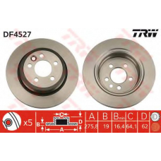 DF4527 TRW Тормозной диск