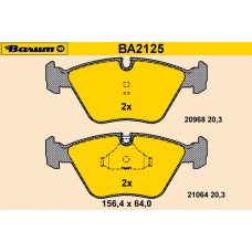 BA2125 BARUM Комплект тормозных колодок, дисковый тормоз