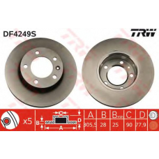 DF4249S TRW Тормозной диск