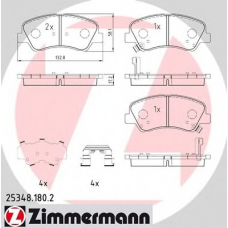 25348.180.2 ZIMMERMANN Комплект тормозных колодок, дисковый тормоз