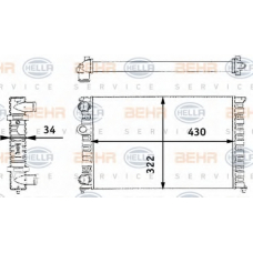 8MK 376 713-744 HELLA Радиатор, охлаждение двигателя