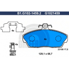 B1.G102-1459.2 GALFER Комплект тормозных колодок, дисковый тормоз