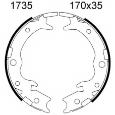 01735 BSF Комплект тормозных колодок, стояночная тормозная с