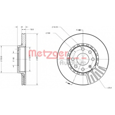 6110336 METZGER Тормозной диск