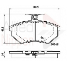 ADB0152 COMLINE Комплект тормозных колодок, дисковый тормоз