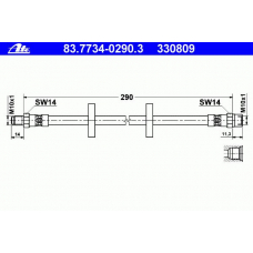 83.7734-0290.3 ATE Тормозной шланг