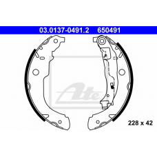 03.0137-0491.2 ATE Комплект тормозных колодок