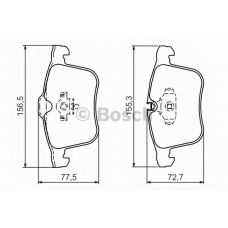 0 986 494 280 BOSCH Комплект тормозных колодок, дисковый тормоз