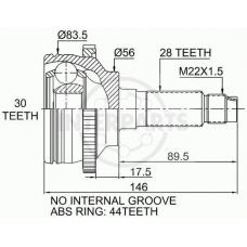 OJ-0453 InterParts Шарнирный комплект, приводной вал