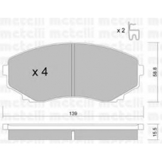 22-0477-0 METELLI Комплект тормозных колодок, дисковый тормоз