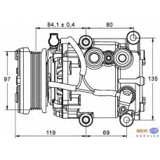 8FK 351 113-401 HELLA Компрессор, кондиционер