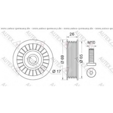 654209 AUTEX Паразитный / ведущий ролик, поликлиновой ремень