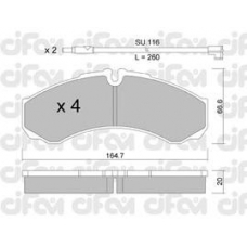822-212-7K CIFAM Комплект тормозных колодок, дисковый тормоз