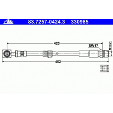 83.7257-0424.3 ATE Тормозной шланг