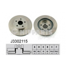 J3302115 NIPPARTS Тормозной диск