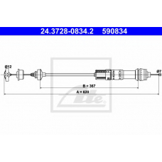 24.3728-0834.2 ATE Трос, управление сцеплением