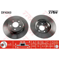 DF4263 TRW Тормозной диск