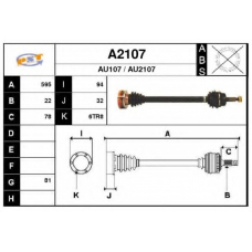 A2107 SNRA Приводной вал