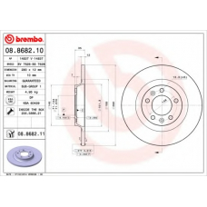 08.8682.11 BREMBO Тормозной диск