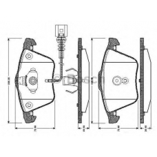 0 986 TB2 964 BOSCH Комплект тормозных колодок, дисковый тормоз