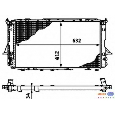 8MK 376 715-261 HELLA Радиатор, охлаждение двигателя