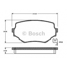 0 986 TB2 291 BOSCH Комплект тормозных колодок, дисковый тормоз