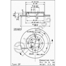 08.9082.10 BREMBO Тормозной диск