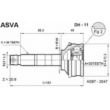 DH-11 ASVA Шарнирный комплект, приводной вал