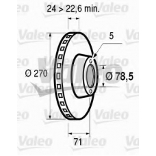 186422 VALEO Тормозной диск