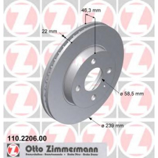 110.2206.00 ZIMMERMANN Тормозной диск