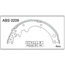 ABS0209 Allied Nippon Колодки барабанные